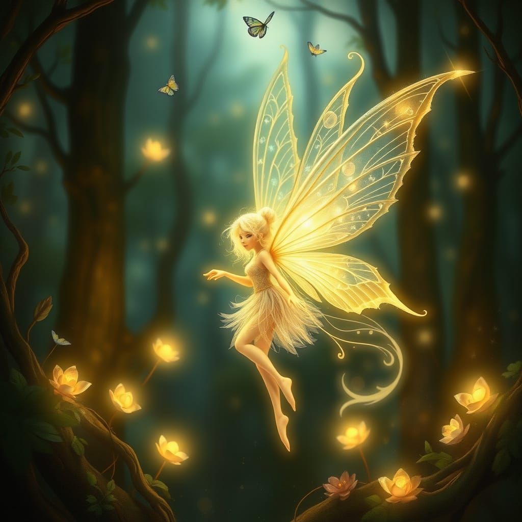 Ethereal Lumine Fairy in Whimsical Forest