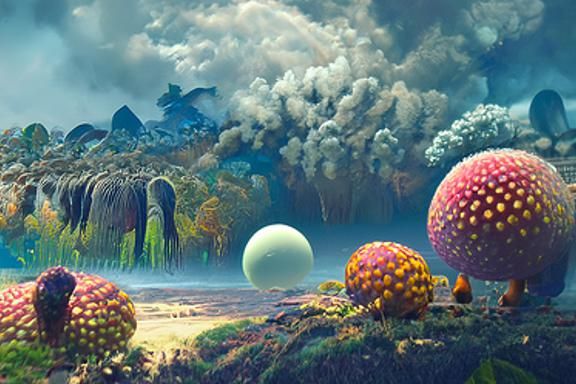 Eco-Diverse Alien Planet in Fantastical Realism