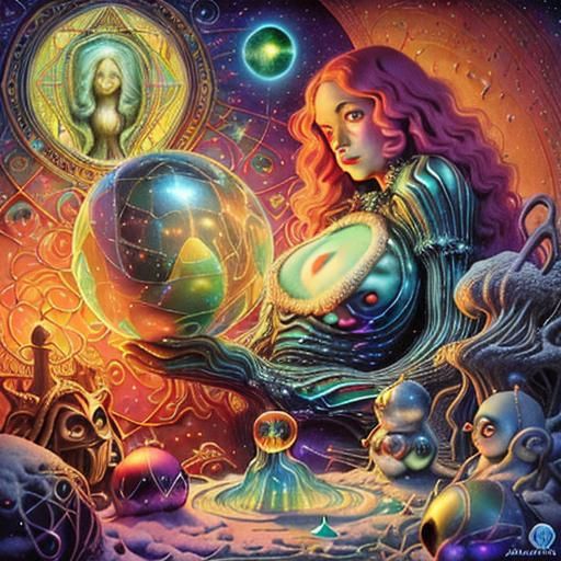 Cosmic Orphan's Intergalactic Christmas in Surreal Style