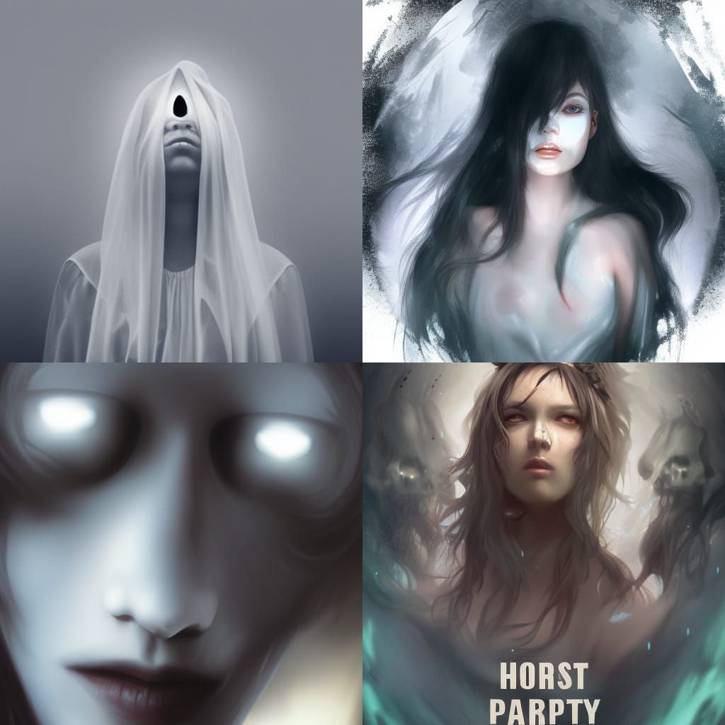 Spectacular Ghost Party Portrait in Art Nouveau Style