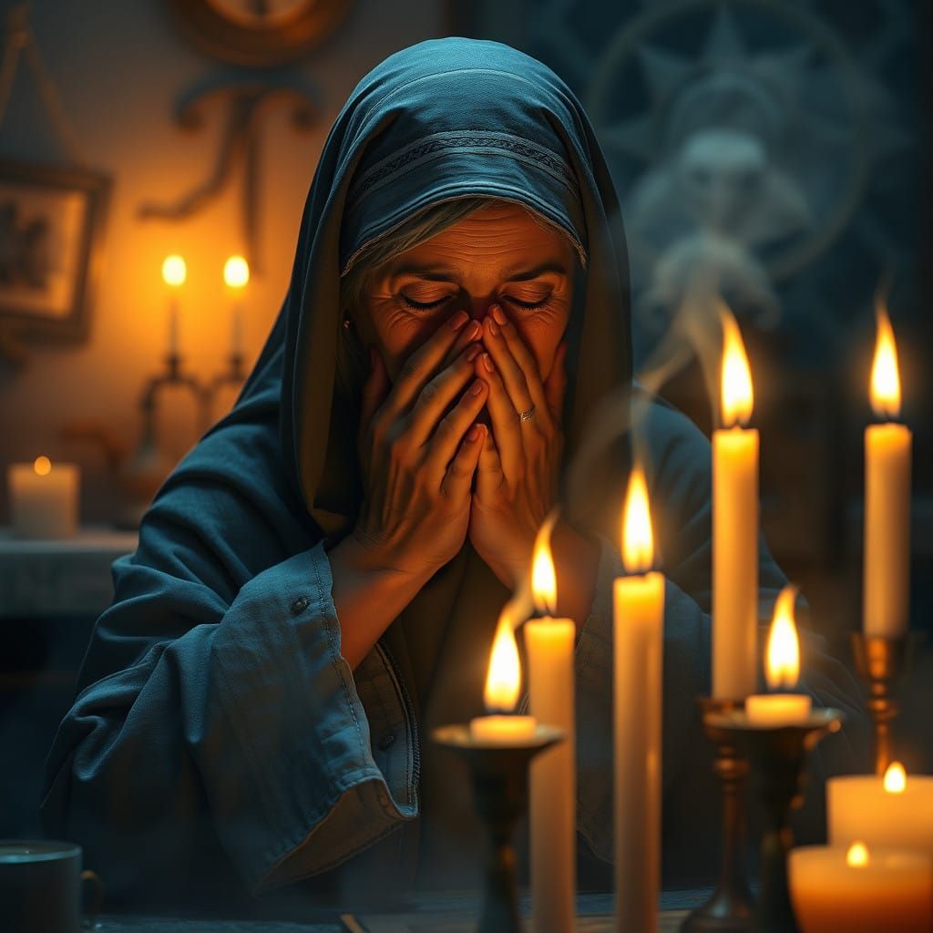 Shabbat Candles Ignite in Whimsical Jewish Tradition