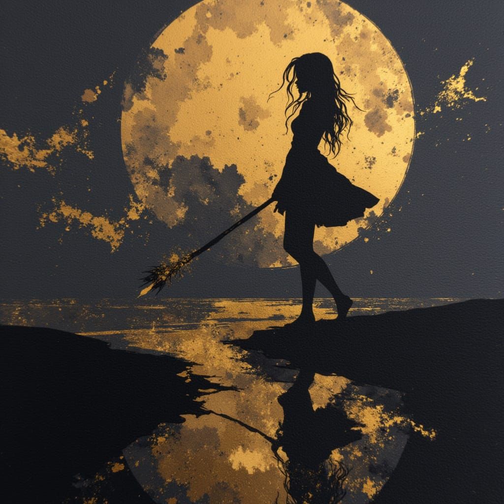 Elegant Black and Gold Abstract Art