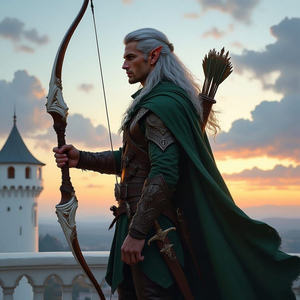 Elf Ranger Vigil in Renaissance Fantasy Style