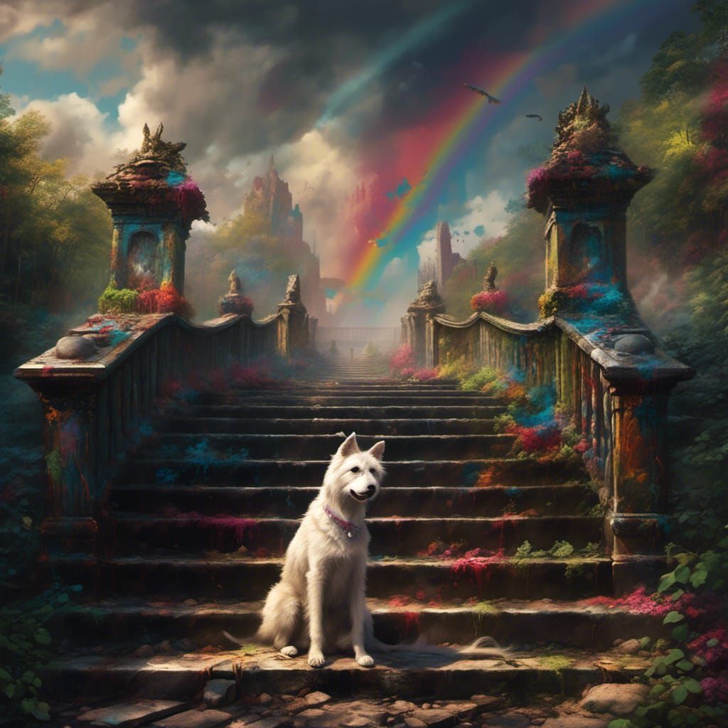 Graffiti Rainbow Bridge in Splash Art Style