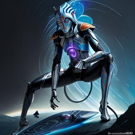 Ahsoka as Silver Surfer in Cosmic Astral Art