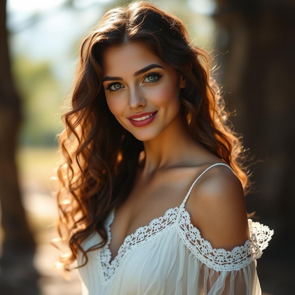 Ethereal Portrait of Woman with Mystical Gaze