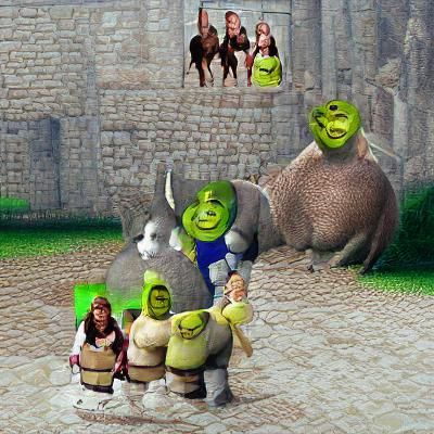 Shrek and Friends AI Art
