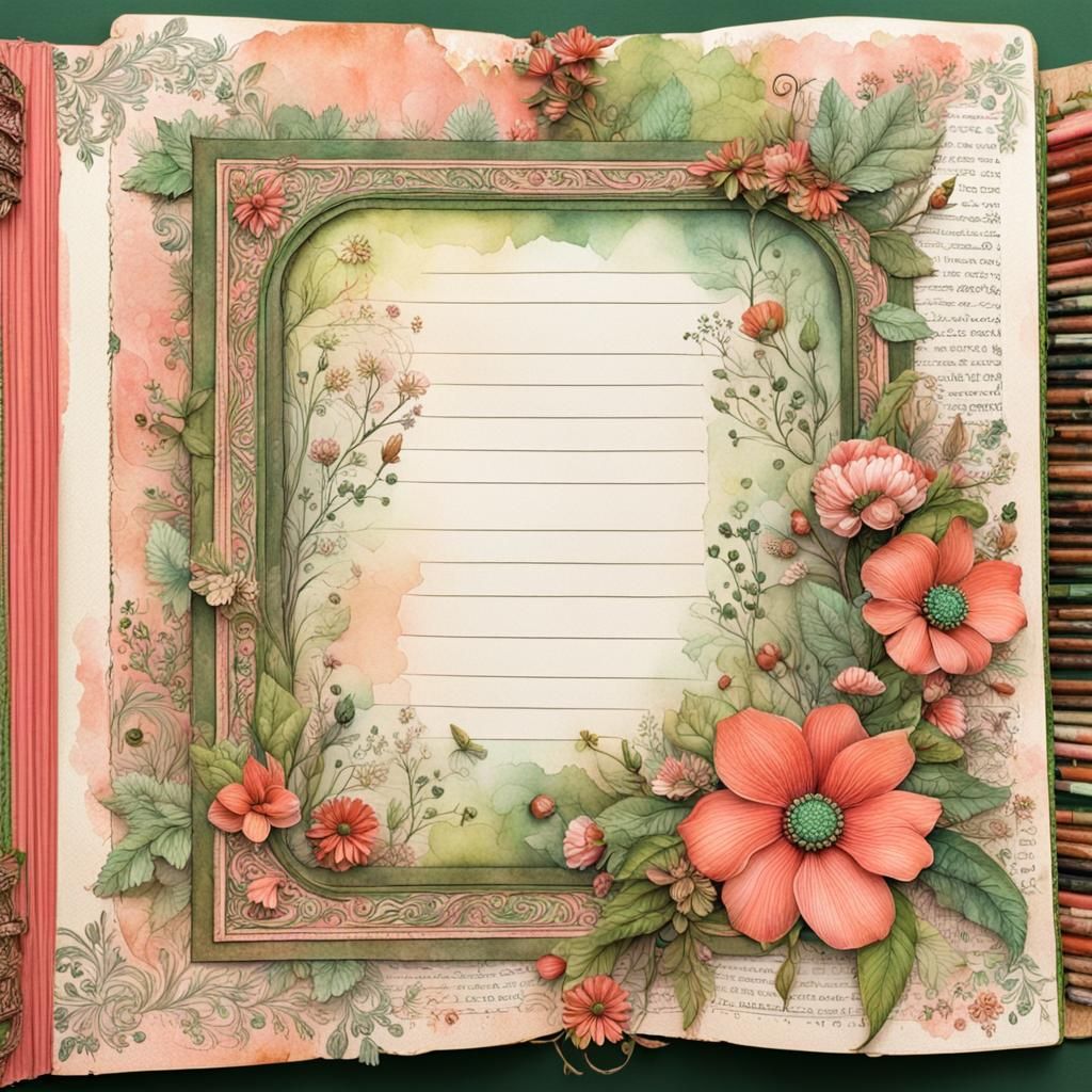Detailed Nature Junk Journal in Hyperrealistic Style