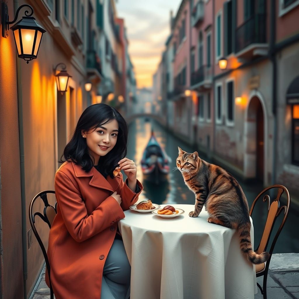 Romantic Sunrise in a Whimsical Venetian Alley