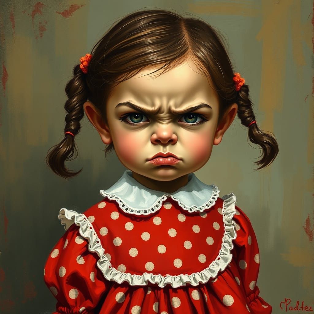 Furious Girl in Red Dress: Jean-Baptiste Monge Style