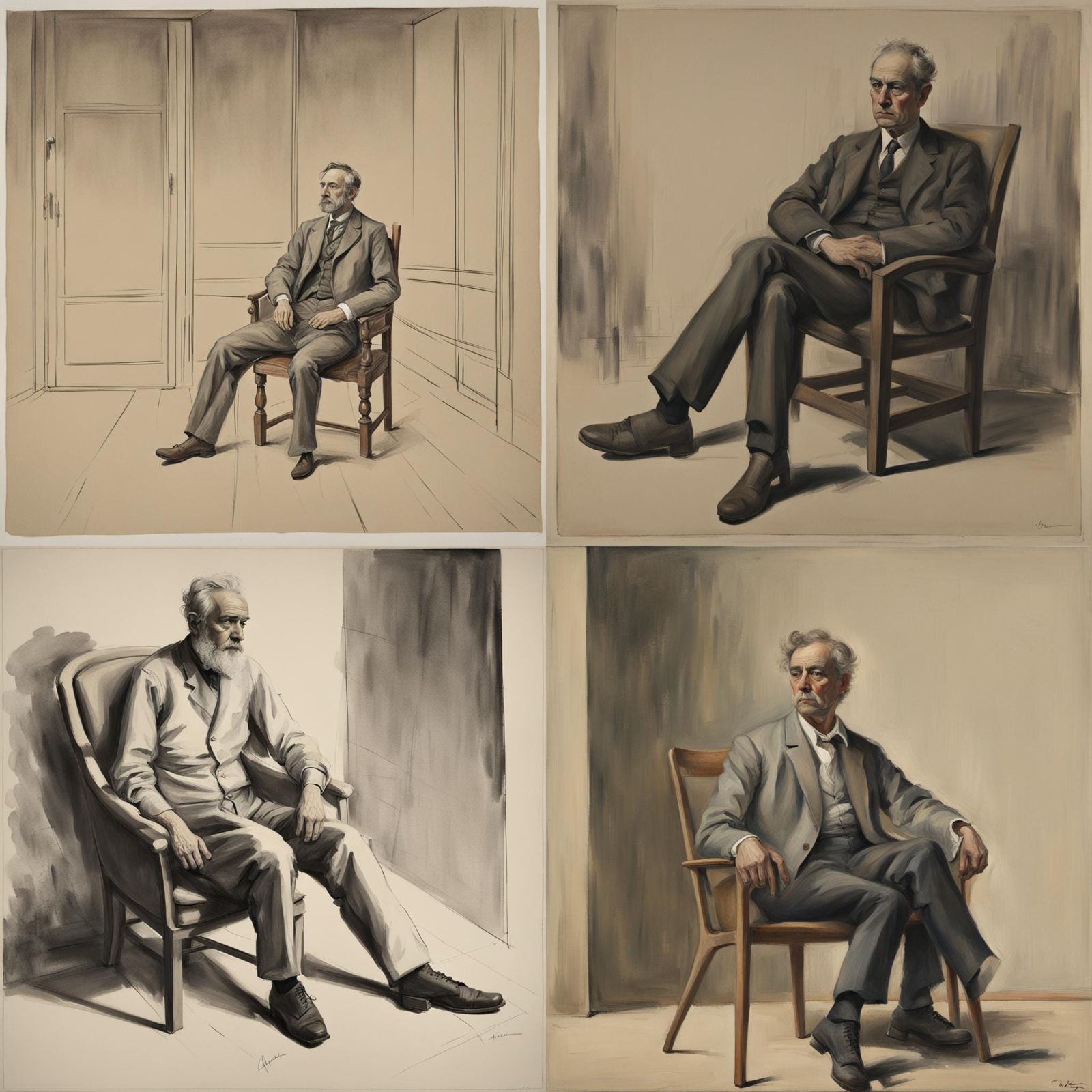 Man in Chair, Artrift Inspired Digital Art