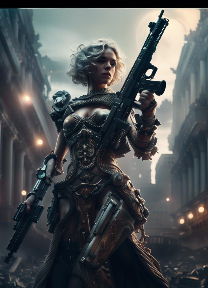 Lady Justice Armed: A Digital Matte Painting