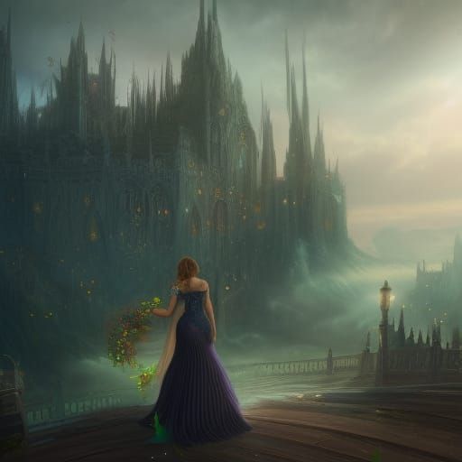 Crying Prom Queen in Detailed Matte Painting