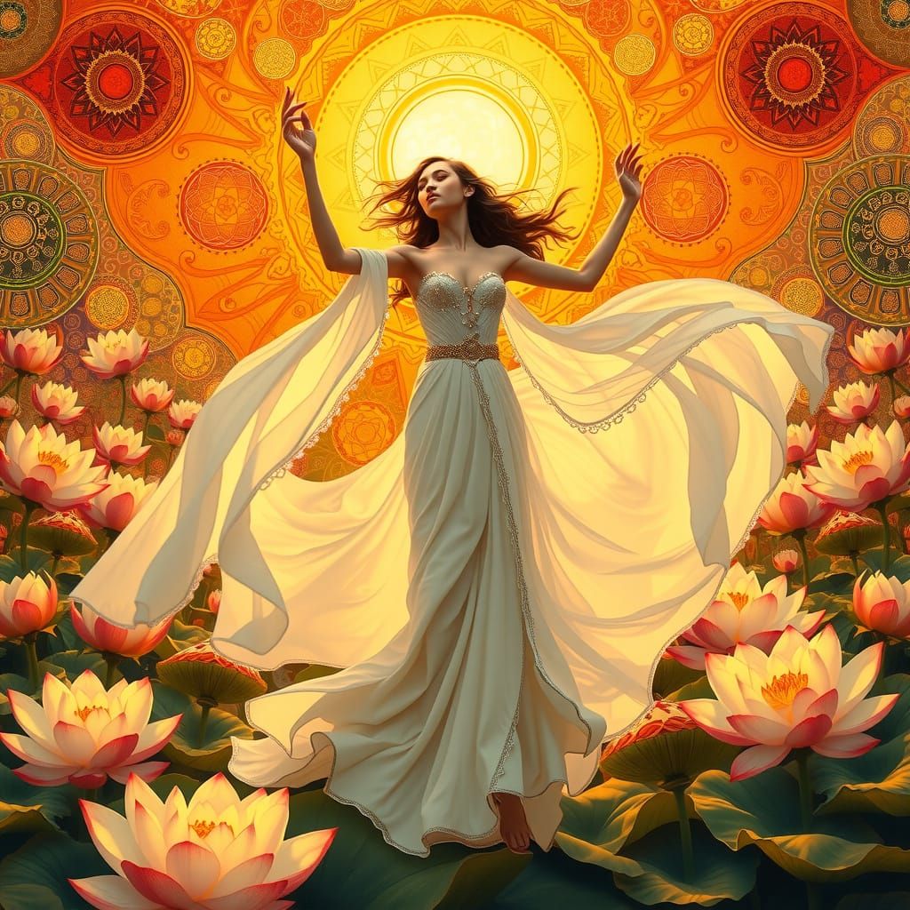 Dancing Goddess in Lotus Paradise