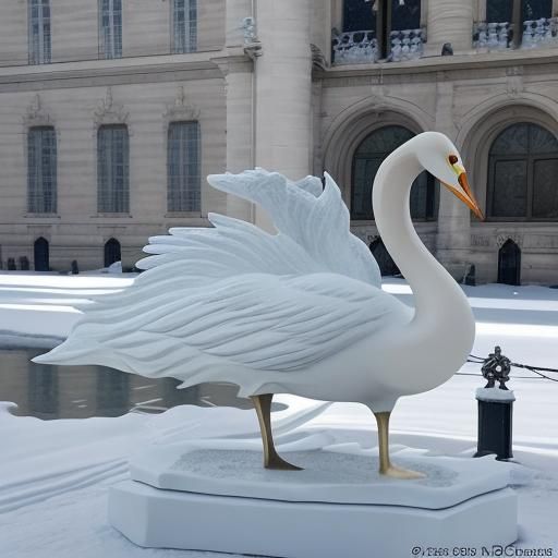Detailed Ice Swan Sculpture Captures Ephemeral Beauty