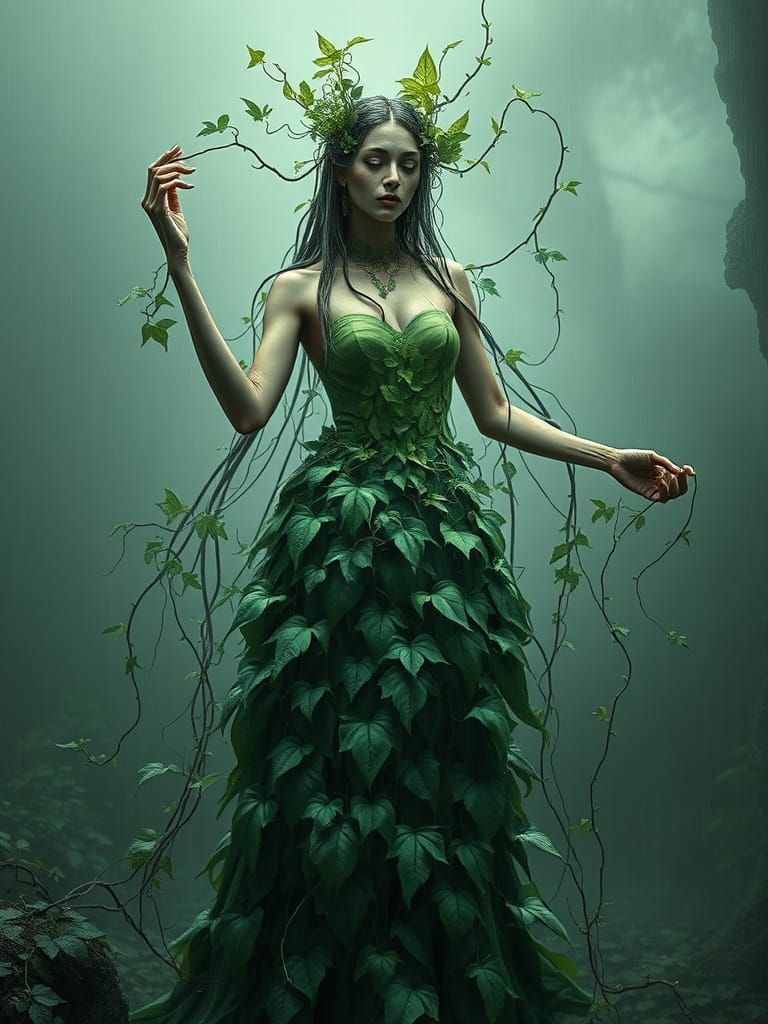 Mythic Nature Spirit in Botanical Couture