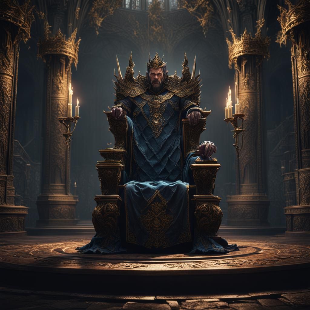 Cruel King on Throne: Fantasy Concept Art
