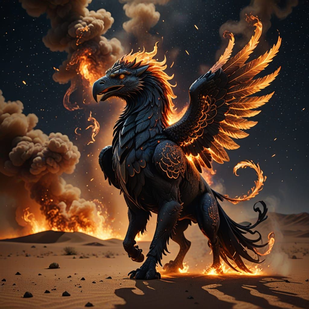 Ethereal Griffin in Hyperrealistic Style