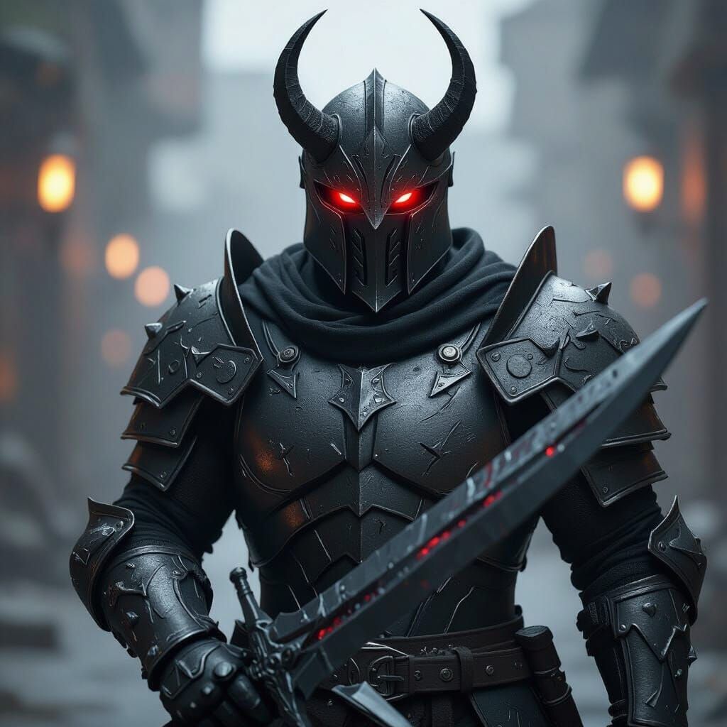 Dark Armored Warrior in Unreal Engine 5 Cinematic 3D Render