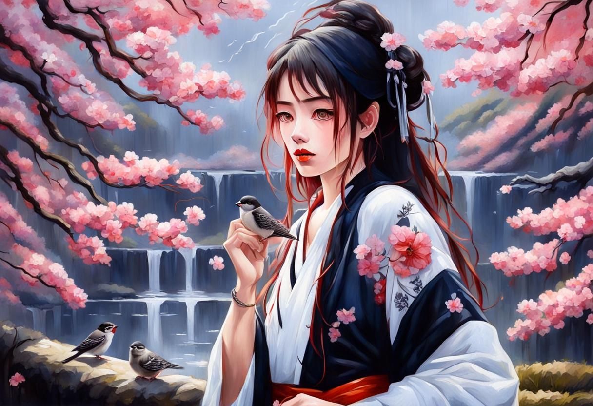 The girl and the bird