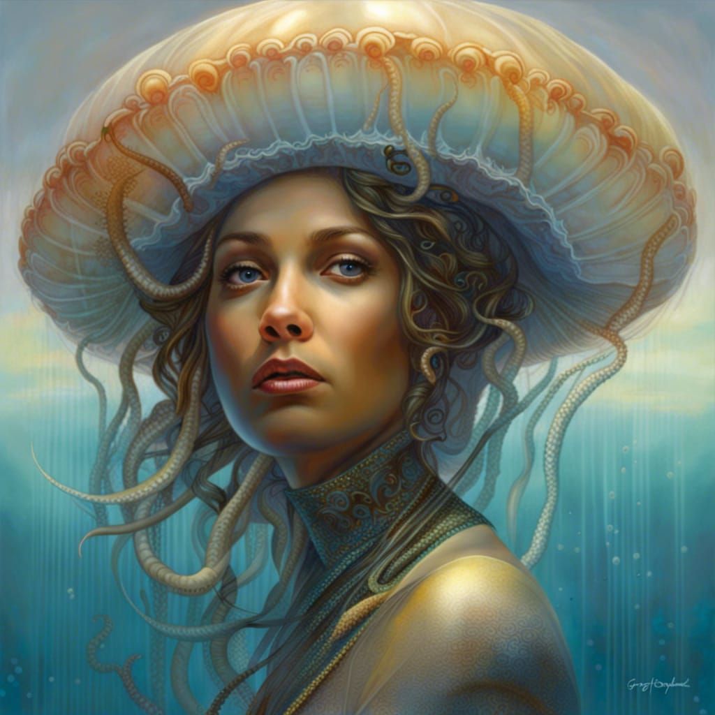 Jellyfish Queen Portrait: Masterpiece of Light and Texture