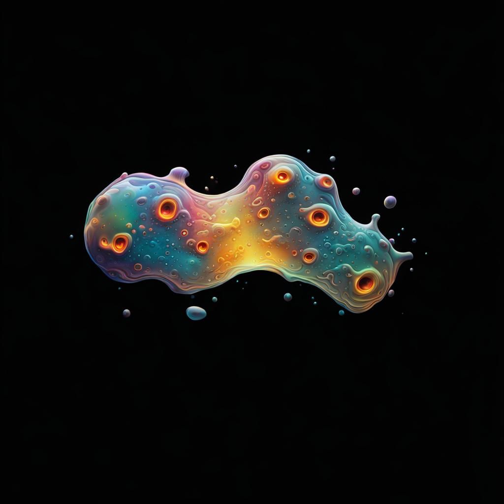 Colorful Galaxy Amoeba in Graffiti Street Art Style