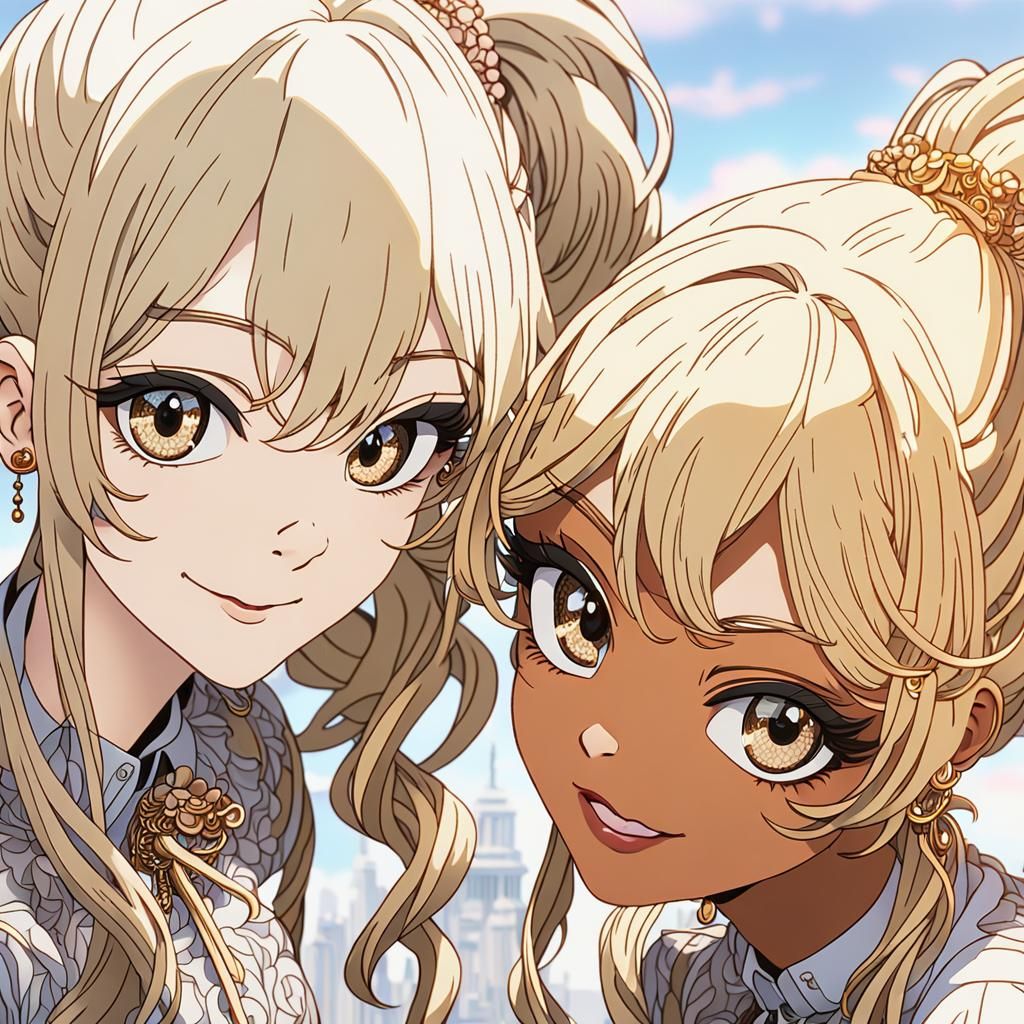 Beautiful Anime Girl Portrait in Cel-Shaded Style