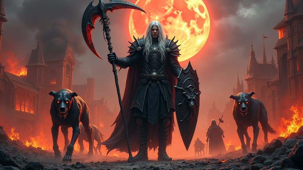 Dark Fantasy Necromancer Defies Infernal Flames