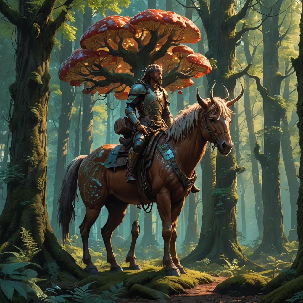 Majestic Centaur in Lush Forest: Fantasy Concept Art