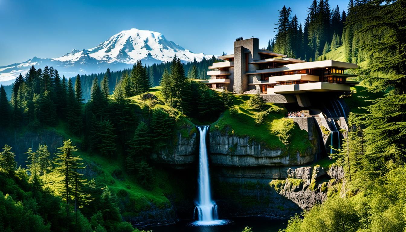 Prairie Style Landscape with Sea Stack and Mountain