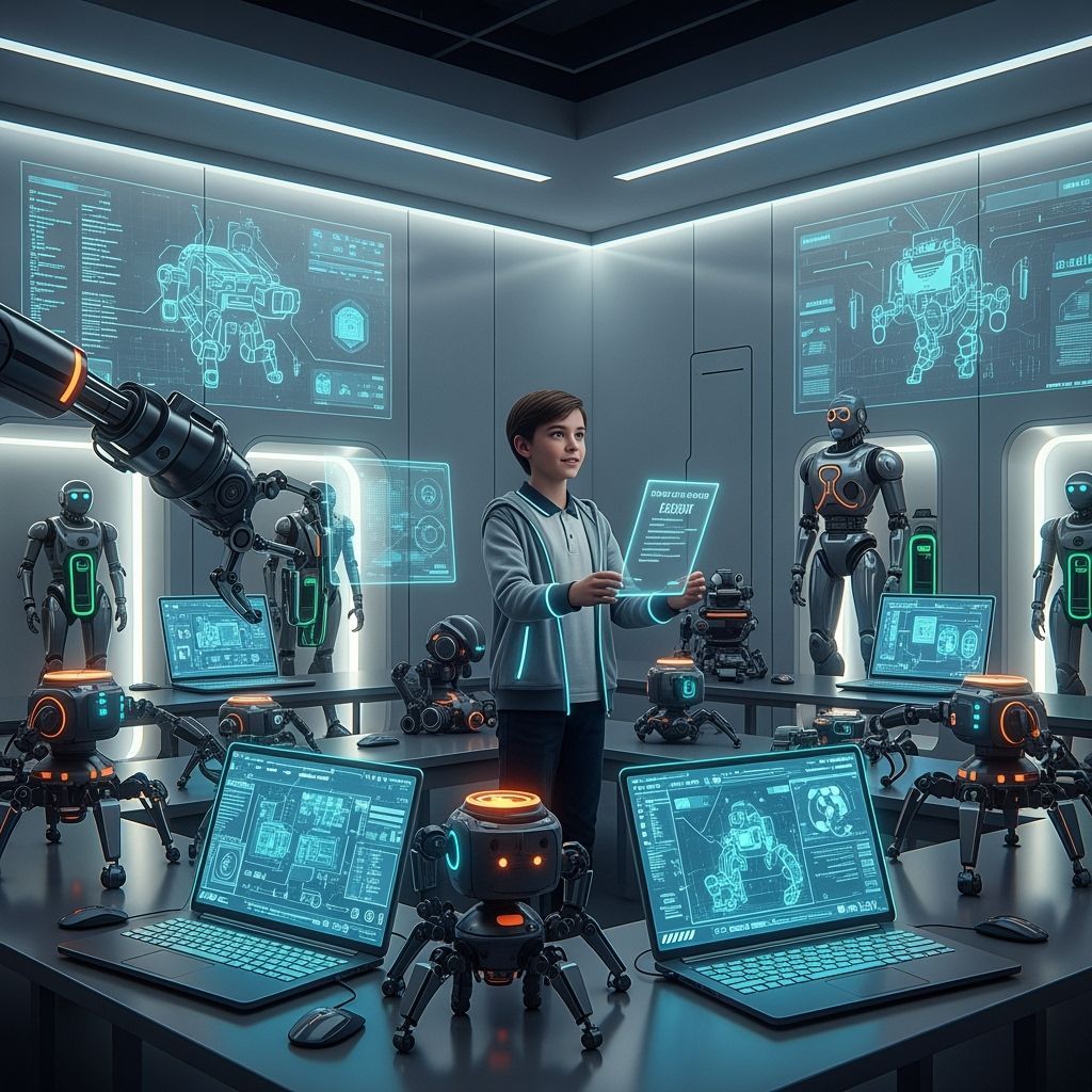 Student Receives Certificate in Futuristic Robot Classroom