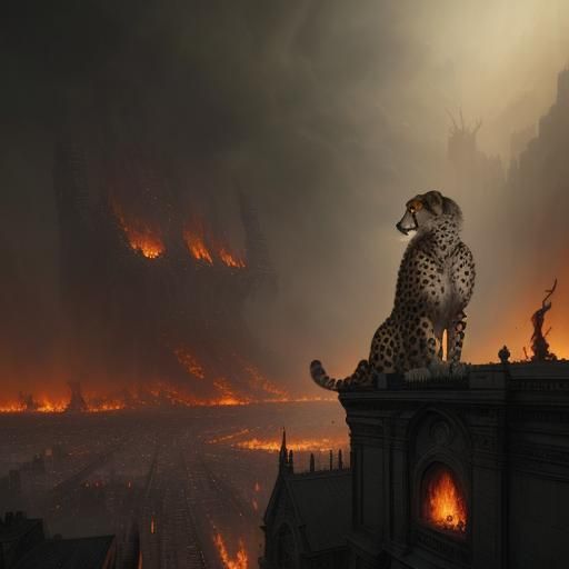 Infernal Cheetah City in Horror Style