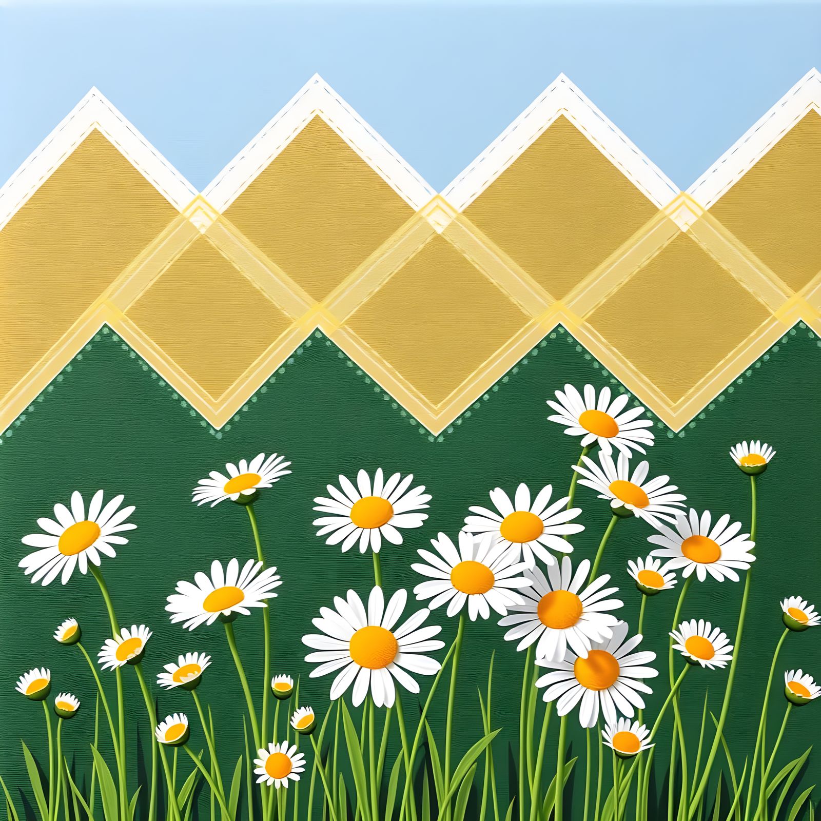 ZBD Prompt: "Zigzags Blossoming Daisies"