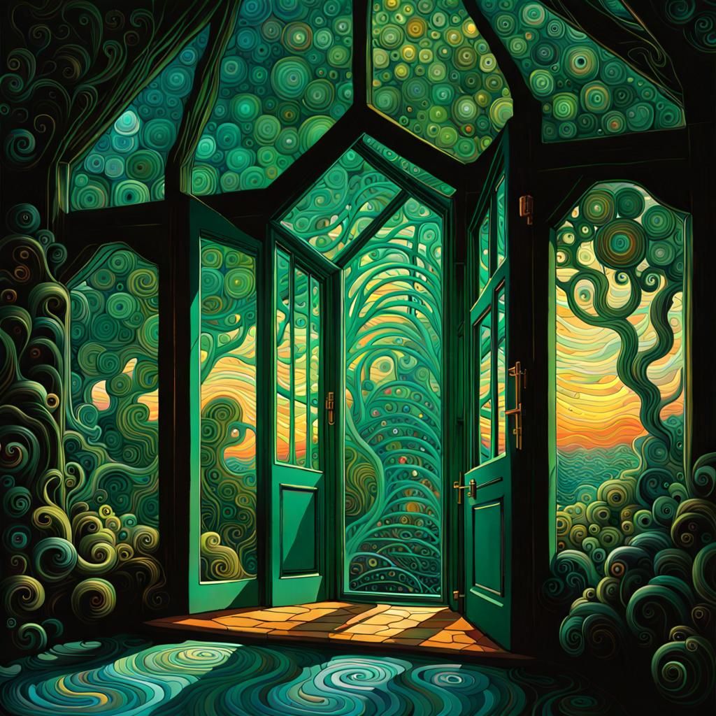 Bioluminescent Greenhouse with DNA Helix in Geometric Futuri...