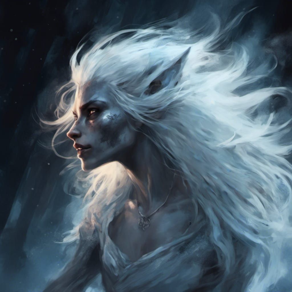 Female Werewolf Transformation with White Hair