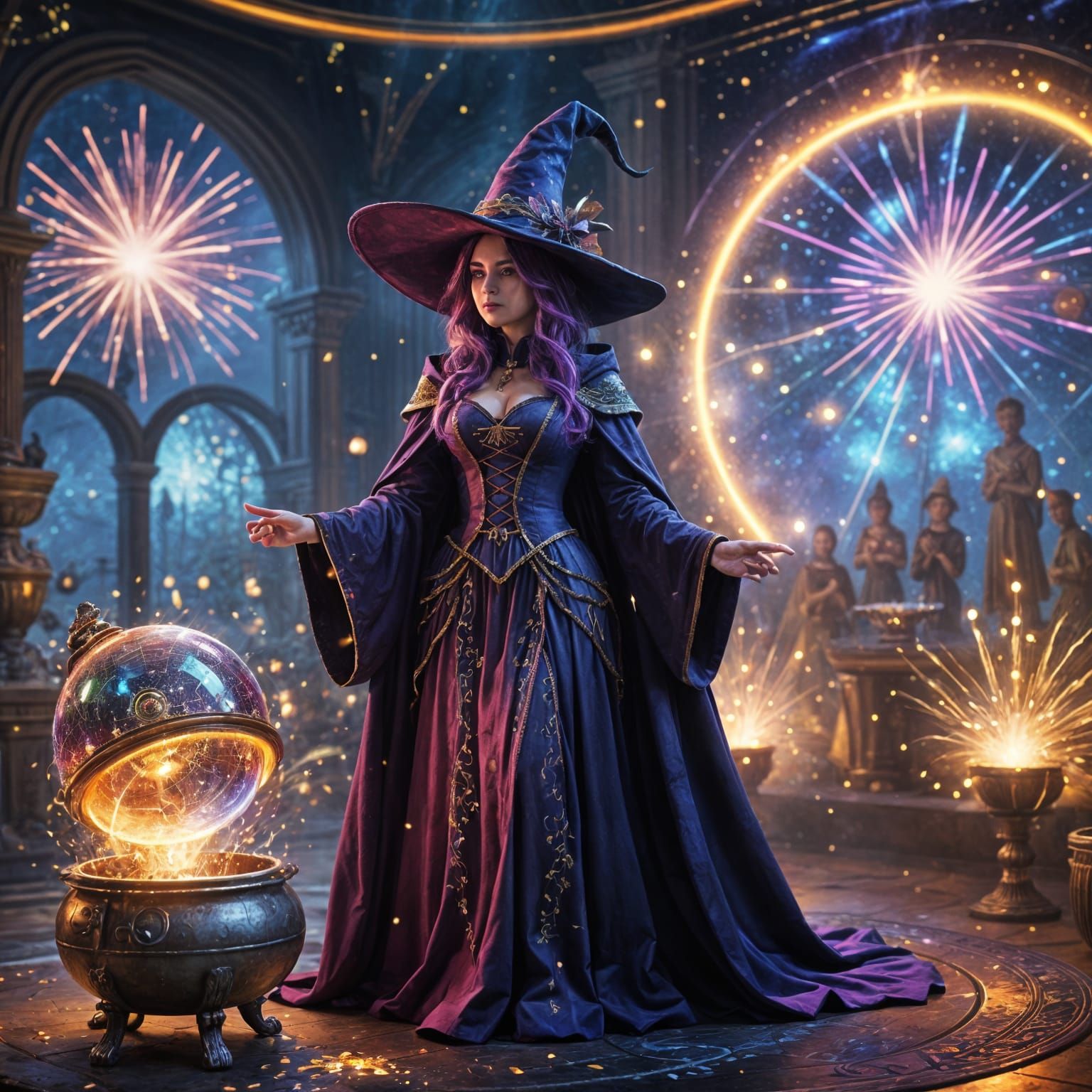 Magical Witch Ball: Disco Cauldron & Fireworks