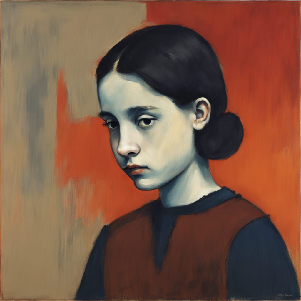 Ethereal Girl in Vibrant Abstraction