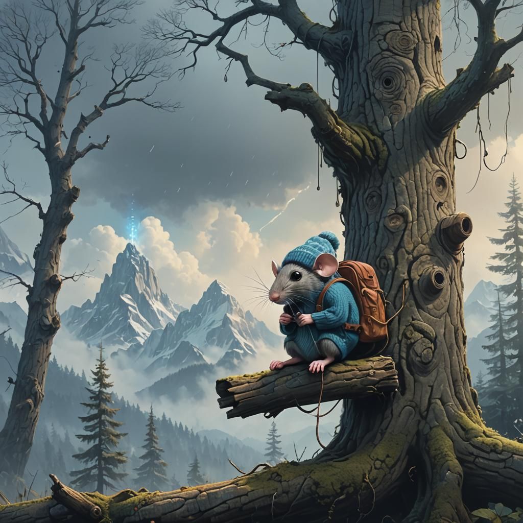 Mouse in Alps: Fantasy Matte Painting