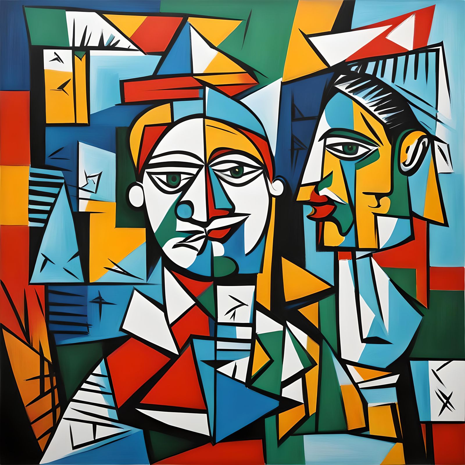 Picasso Style Wall Painting: Abstract Art