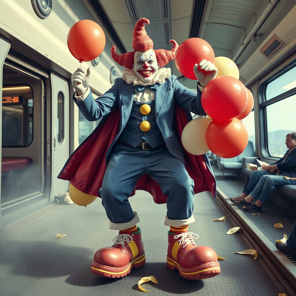 Balloon Clown Supervillain Hijacks Hovertrain