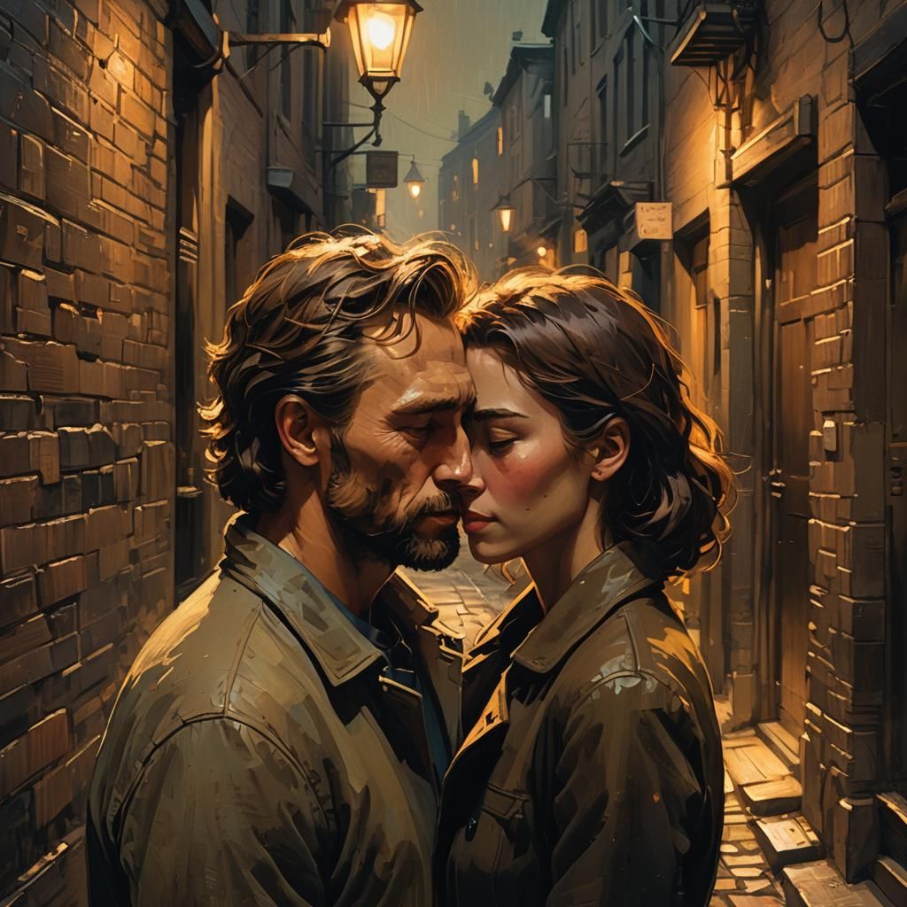 Urban Romance: Portrait in Impressionistic Style