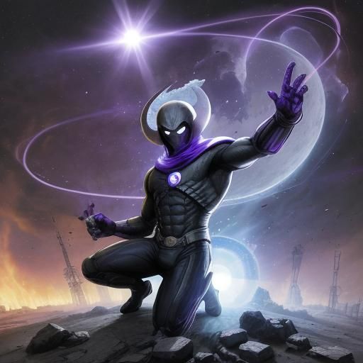 Moon Knight with Ultraviolet and Lens Flare Effects