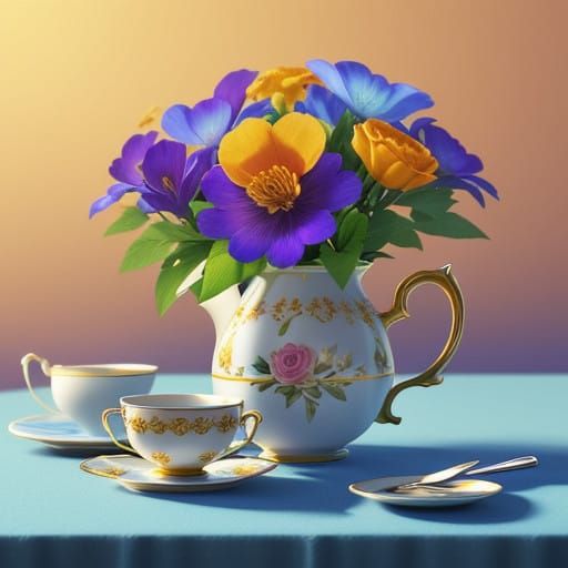 Vibrant Still Life in Whimsical Disney-Inspired 3D Digital A...