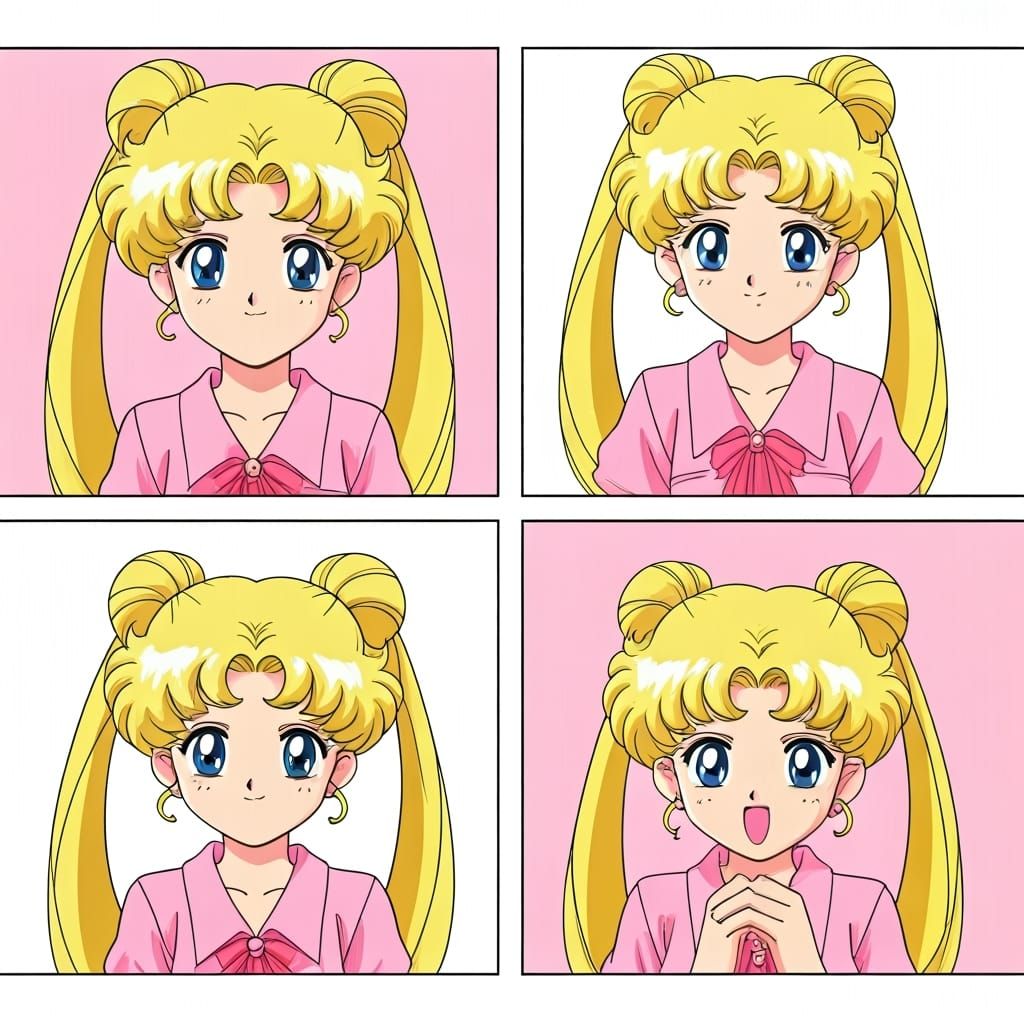 Usagi Tsukino's Playtime: A Four-Panel Comic