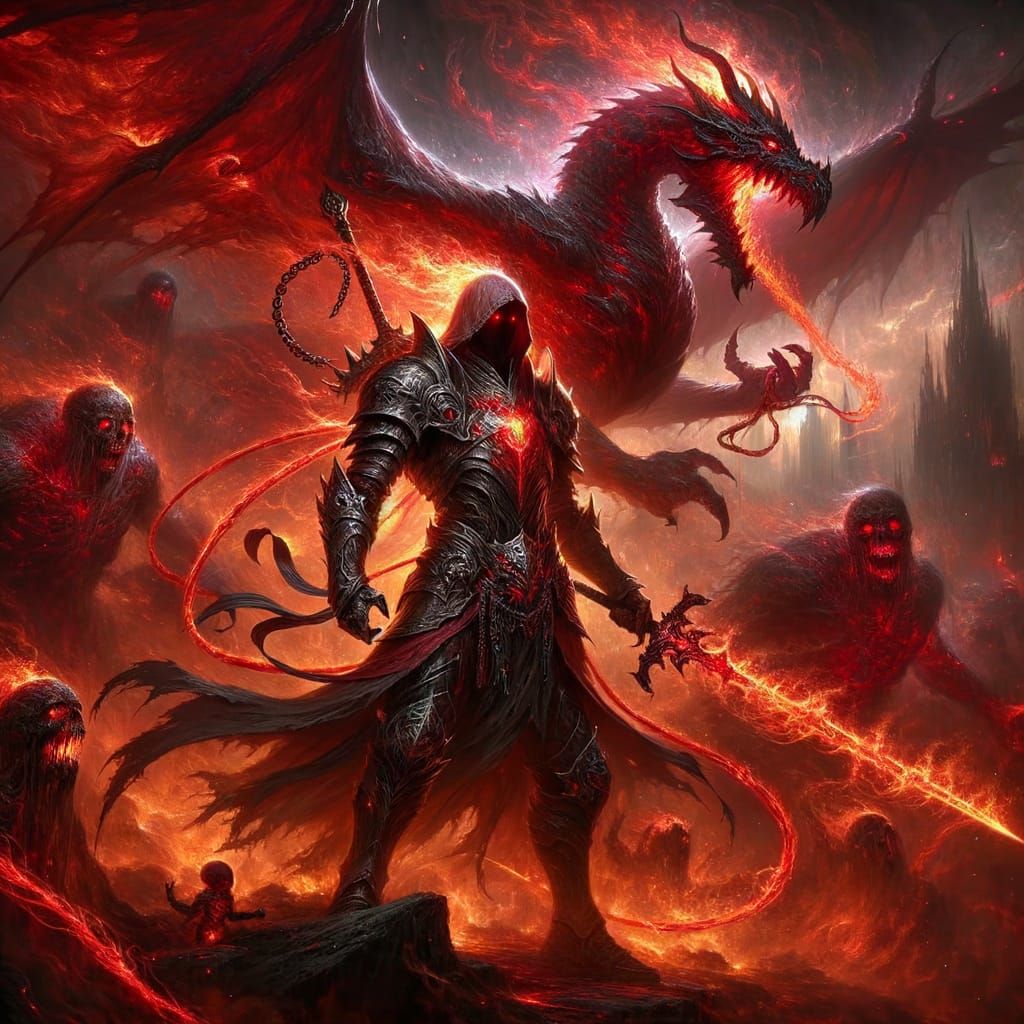 Corrupted Paladin Ascends on Red Dragon