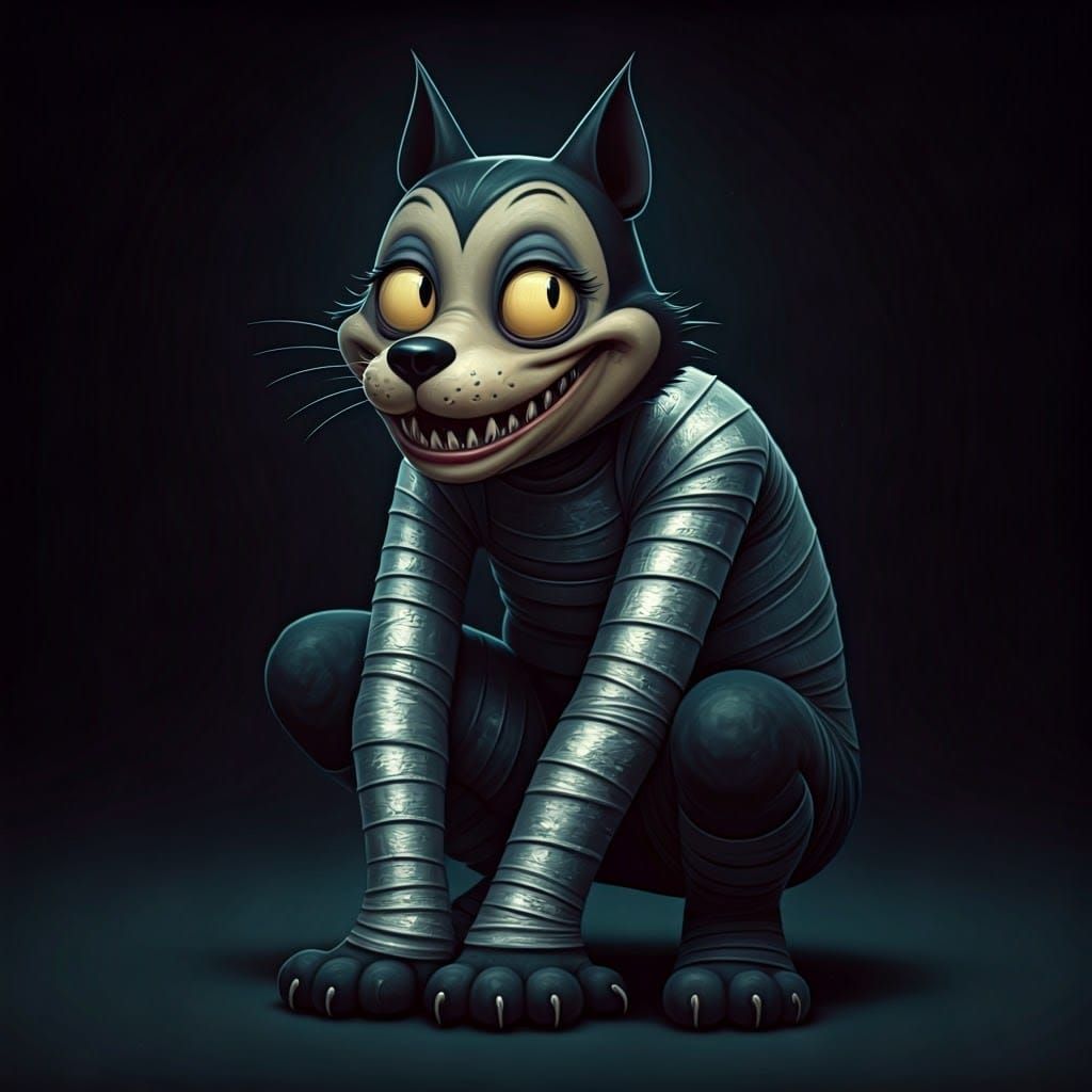 Surreal Cartoon Goddess in Alien Armor