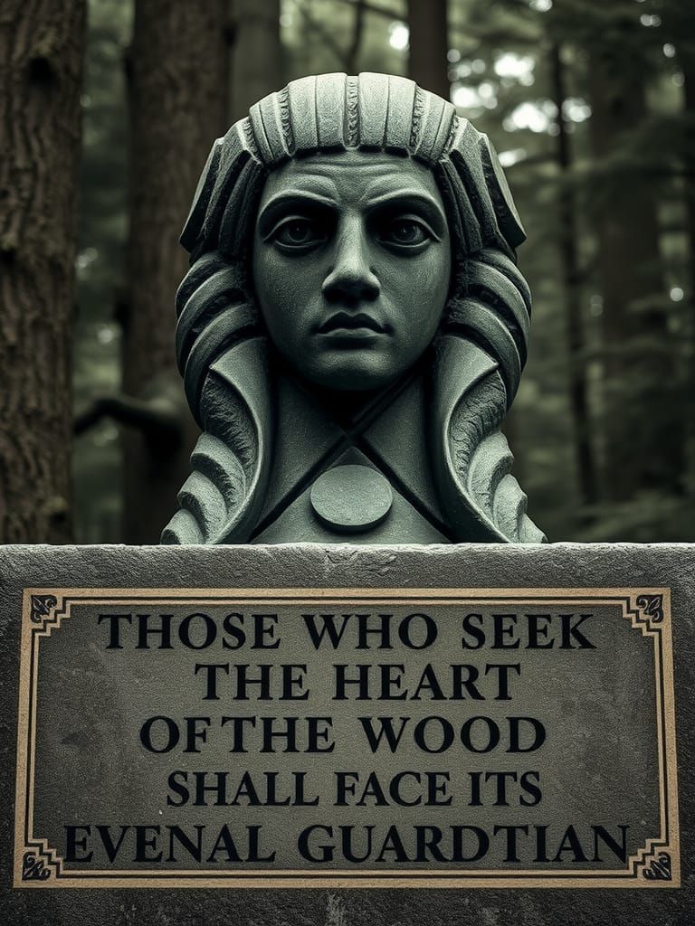 Forest Warden Stone Statue at Dark Forest Entrance