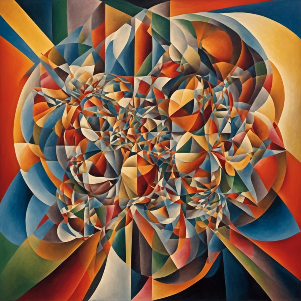 Abstract Galaxy in Cubist Style