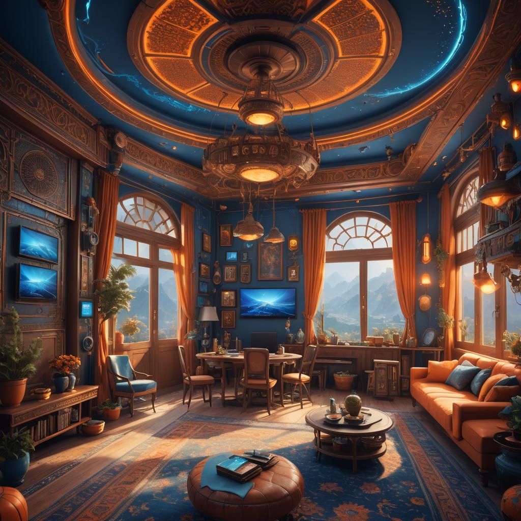 Pakistani Smart Home Interior with AI Devices