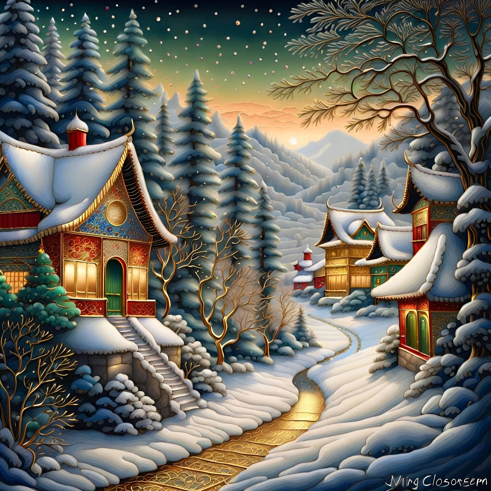 Christmas Landscape, Filigree Masterpiece